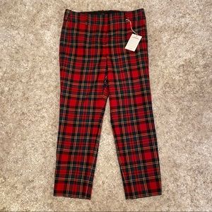 JCrew Red Tartan Plaid Pants